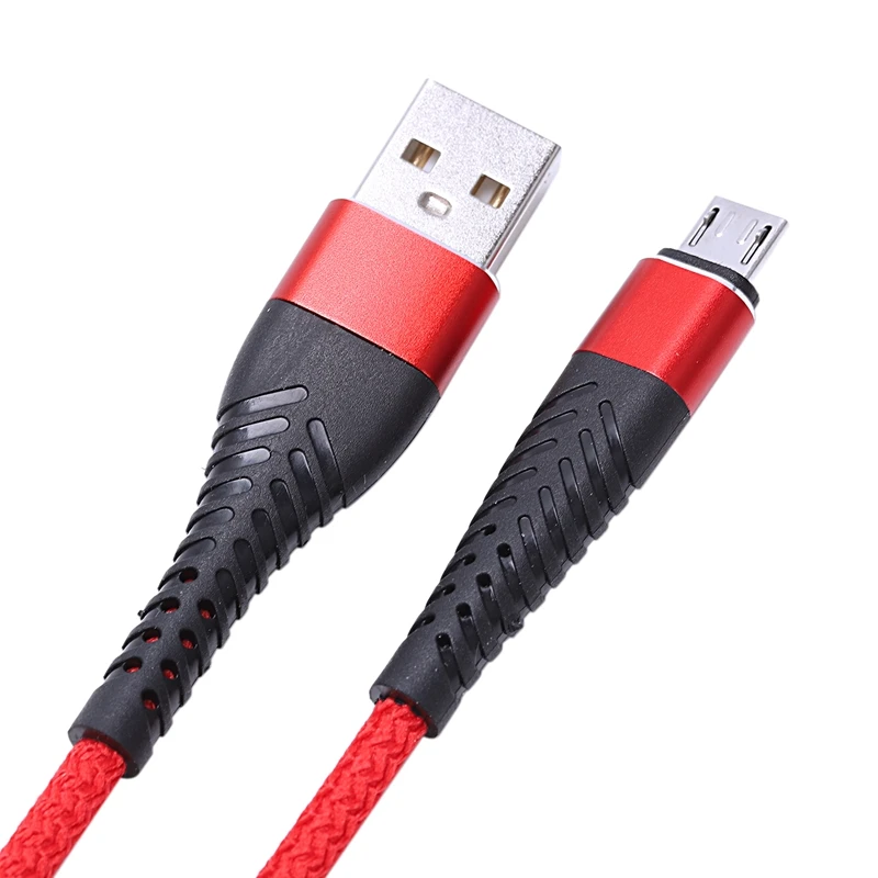 1M Micro-USB Braided Fish Tail USB Durable Cable Data Fast Charging for Android Xiaomi Redmi Note 4X 2A Fast Charge Data Sync Co