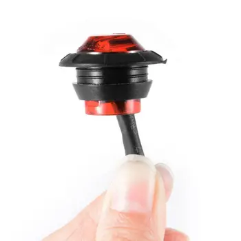 

20pcs Gap Light Round Red Side Marker Lights With Stailness Base 1.2 W 2 wires