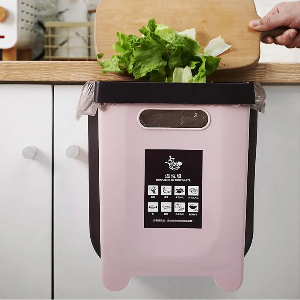 Складная кухонная мусорная корзина настенные большие бытовые контейнеры для