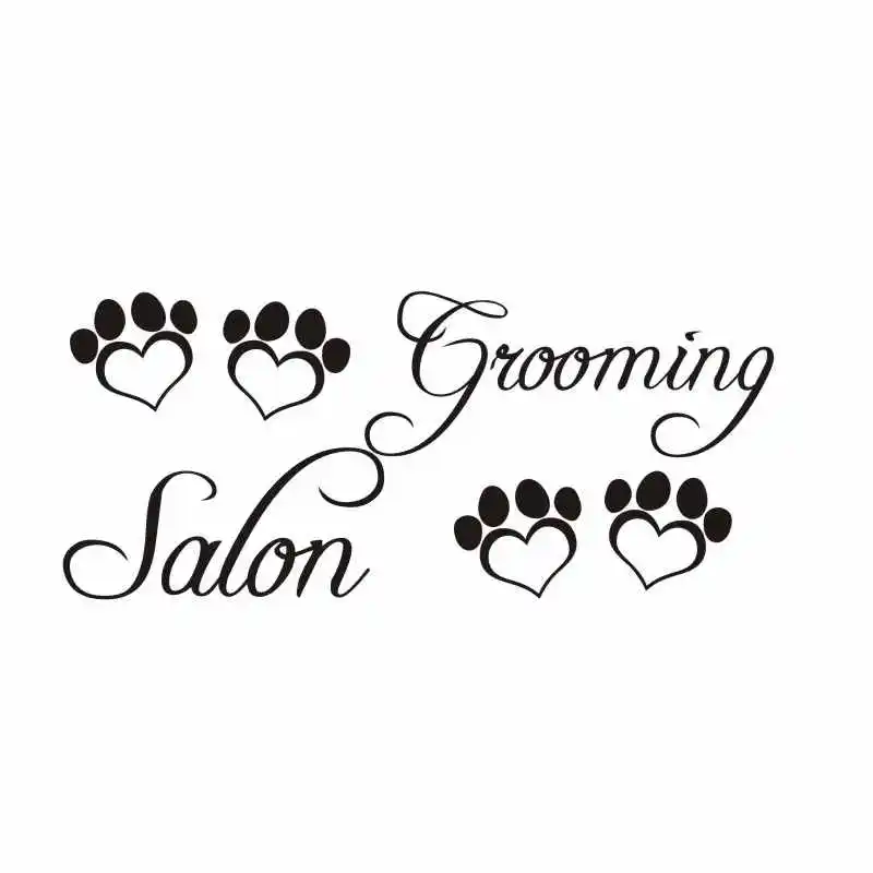 DCTAL Dog Grooming Salon Pet Shop Sticker Decal Posters Vinyl Wall Art Decals Parede Decor Mural Pet Shop Sticker