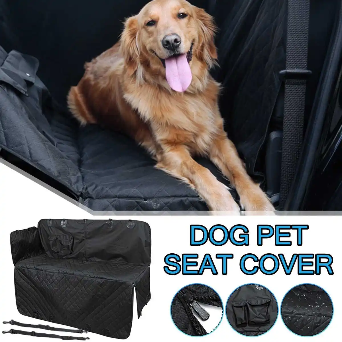 Чехол для на автомобильное сиденье для перевозки собак водонепроницаемый нескользящий коврик на заднее сиденье автомобиля Гамак Подушка протектор с молнией и двойным карманом