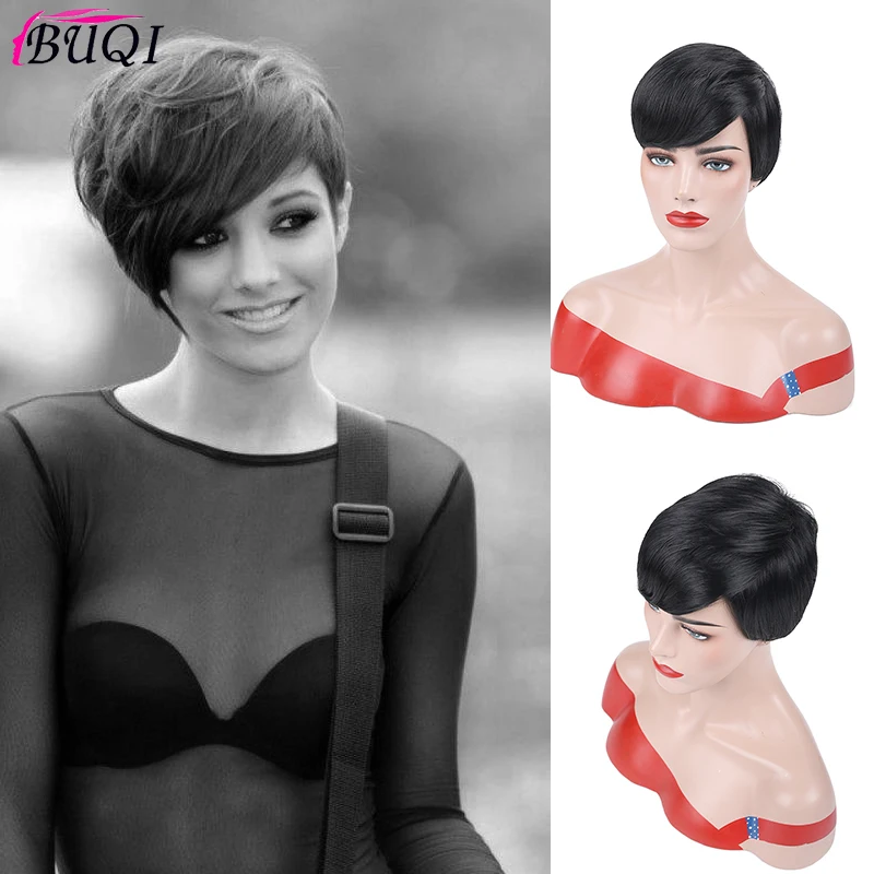 BUQI искусственный парик бразильские волосы Remy термостойкий синтетический для