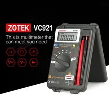 ZOTEK VC921 4000 отсчетов ЖК-цифровой мультиметр карманный Автоматический диапазон DC AC напряжение Ом Емкость диод измеритель непрерывности тестер