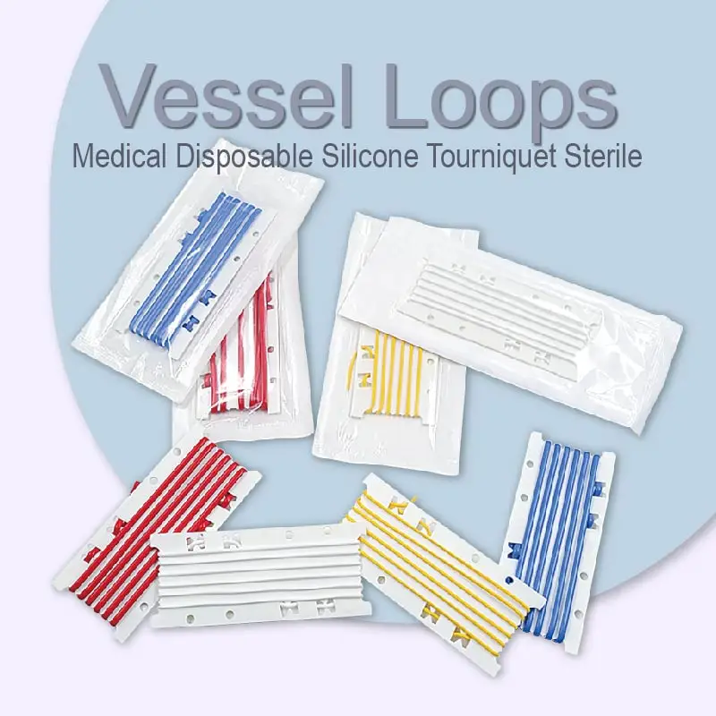 Veterinary Vessel Loop Medical Grade Silicone High-quality Vascular Ties Red Blue White Yellow New Medical product 4pcs veterinary surgical instruments