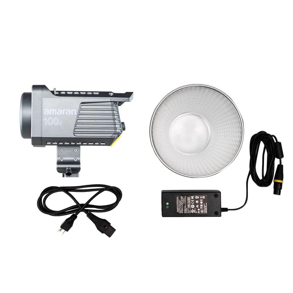 grip camera strap Aputure Amaran 100D LED Video 130W CRI95+ TLCI96+ 39,500 lux@1m Bluetooth App Control 8 Lighting Effects DC/AC Power Supply light meter photography