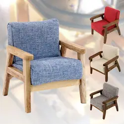 Fauteuil simple pour maison de poupée, meuble de salon, modèle de meuble de salon, beau Mini en bois fait à la main, 1/12 