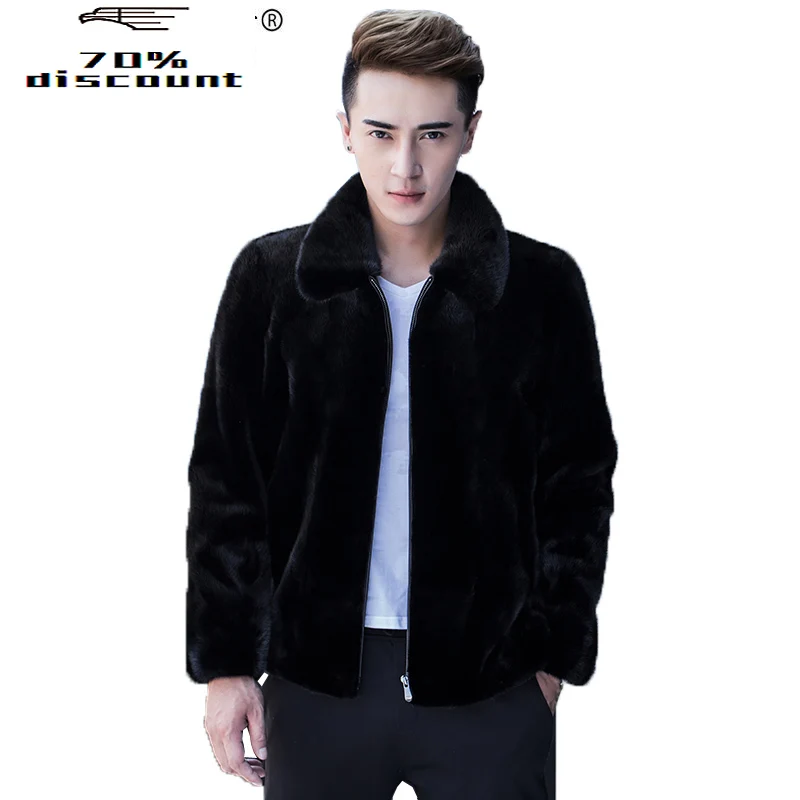 

Short Real Mink Fur Coat Men Autumn Winter Jacket New Arrival Mens Fur Coats and Jackets Veste Homme Hiver 2899 KJ2229