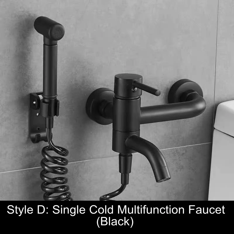 Black D Hot cold Vidric Черный кран для биде опрыскиватель Туалет угловой клапан ручной гигиенический сад кран биде головка распылитель для домашних животных Аэрограф кран EL011 - Цвет: Black D Hot cold