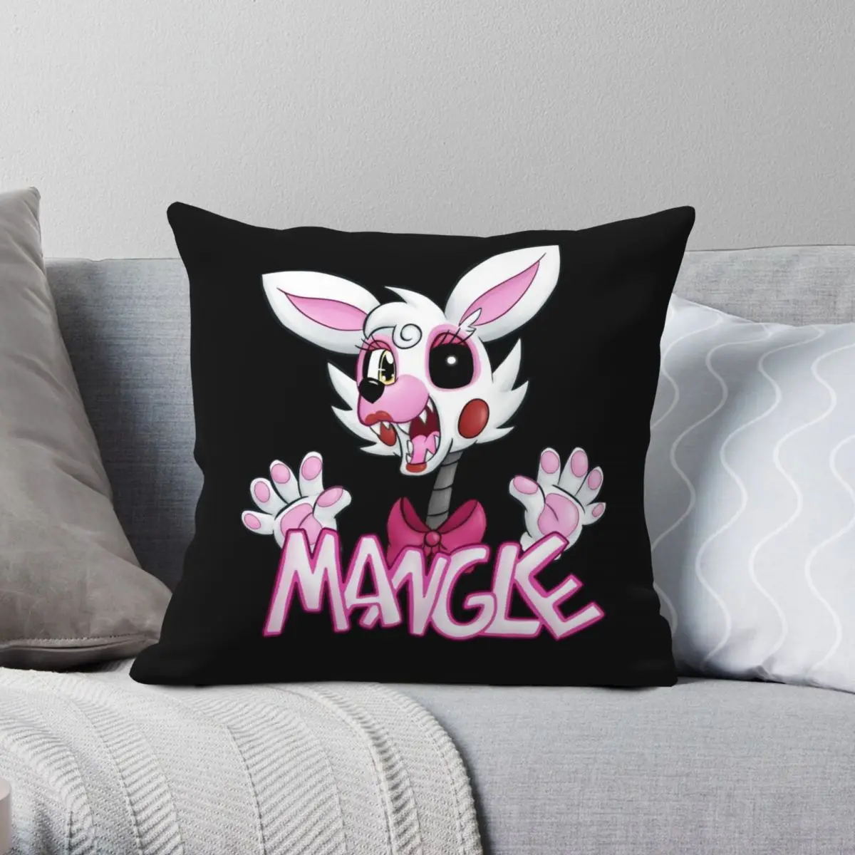FNAF Mangle Square Pillowcase Polyester Linen Velvet Pattern Zip Decor