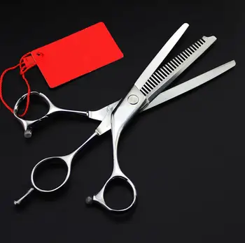 

6.0 Hair Shears Barber Scissors Professional Hairdresser's Scissor Flat teeth double scissors Flat + tooth dual use