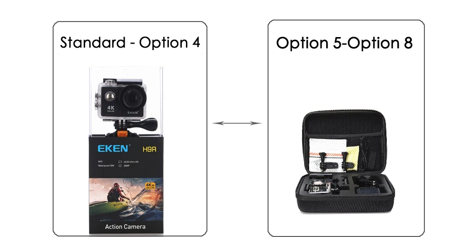 Оригинальная Экшн-камера eken H9/H9R Ultra HD 4 K/30fps, WiFi, 2,0 дюйма, 170D, водонепроницаемая, для подводной съемки, на шлем, Vedio go Sport pro Came