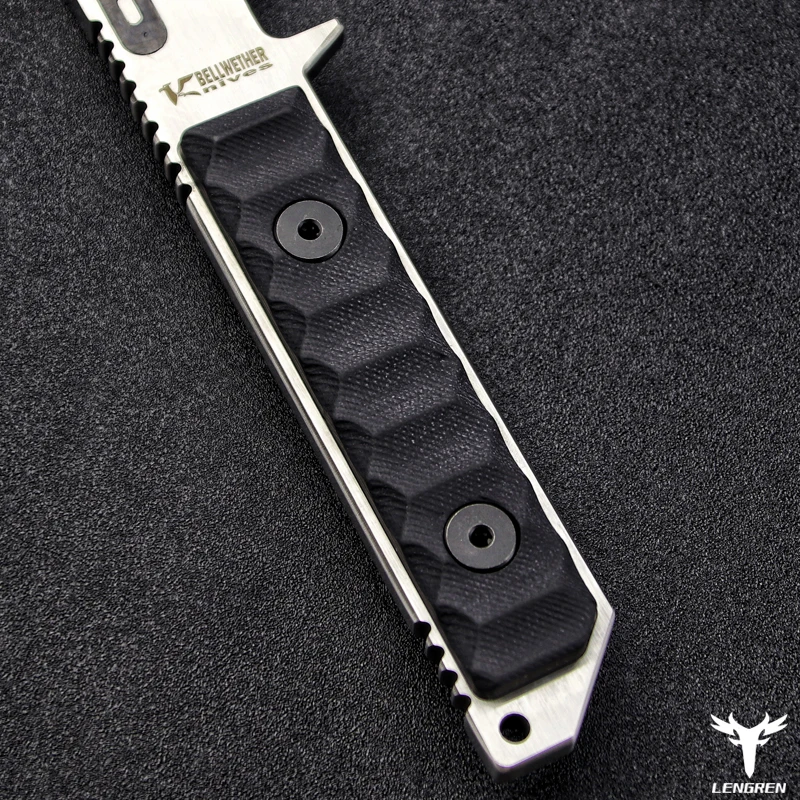 LENGREN 9cr18mov Steel outdoor Heavy knife 8MM thick Sharp Self Defense Hunting Knife Camping Survival Knife army knife