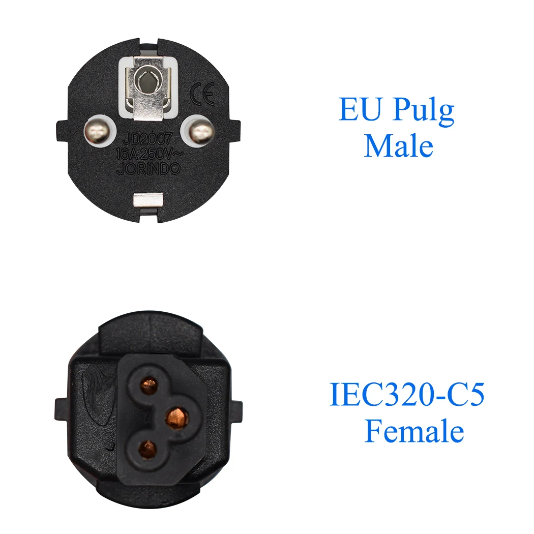 JORINDO ЕС в IEC320 C5 преобразователь питания, ЕС в C5 AC адаптер преобразования, 10A/250 В, портативный компьютер адаптер преобразования питания