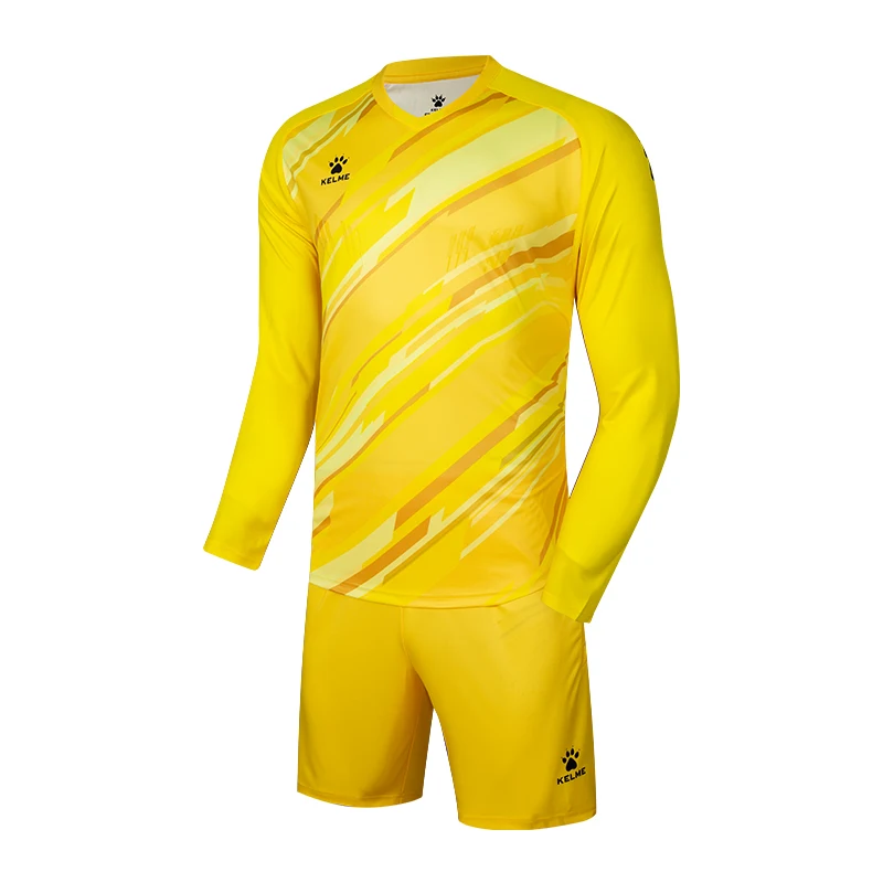 Football Uniform Men KELME Jerseys Goalkeeper Kid Long Sleeve Soccer Shorts Traning Sponge Protector 3801286