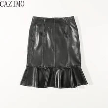 Натуральная кожа весна и осень новая овчина юбка дикий рыбий хвост сумка бедра юбка