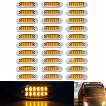 

30 Pcs 12v 24v Amber Side Marker Lights, Amber Trailer Marker Lights, Rear Side Marker Lamp Amber, Led Marker Lights for Trucks