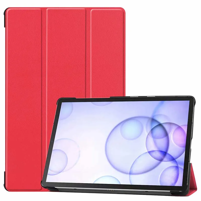 red Кожаный чехол с подставкой, элегантный чехол с магнитом для Samsung Galaxy Tab S6 10," T860/T865, чехол для планшета, 10 шт./партия - Цвет: red