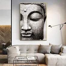 Pintura en lienzo de estatua de Buda para sala de estar, imagen artística de pared religiosa para dormitorio, carteles e impresiones, sin marco, 1 pieza