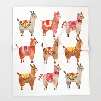 

Alpaca Cartoon Throw Blanket Cute Kids Design Alpacas Blankets for Beds Christmas Decorations for Home