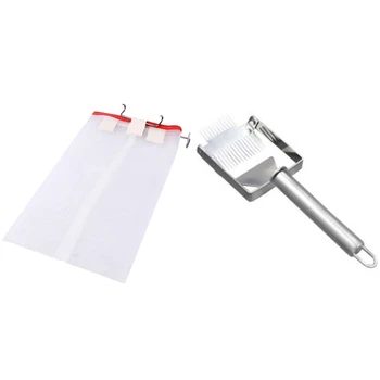 

2 Pcs Beekeeping Tools Squre Net Filter & 1pcs Beekeeping Knife Stainless Steel Bee Hive Uncapping Scraper