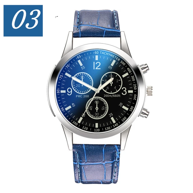Men Watch 2021 Blu-ray Glass Stainless Steel Strap Luxury Wrist Watches Christmas gift 03