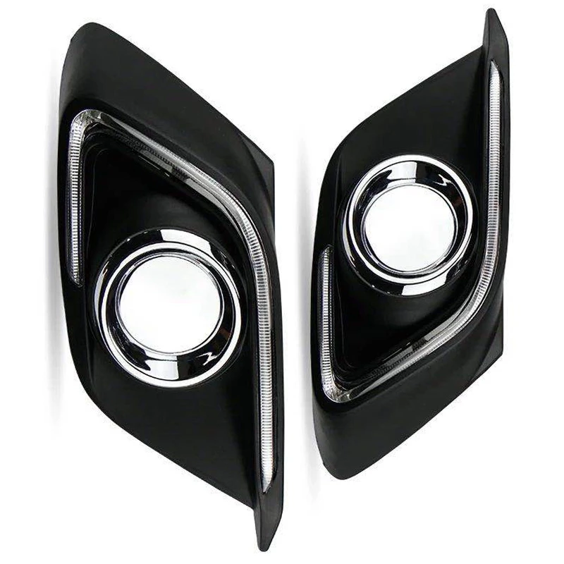 

DHBH-Car Flashing 2 Pcs DRL for Mazda 3 Axela 2014 2015 2016 LED DRL Daytime Running Lights with Turn Signal Fog Light Cover