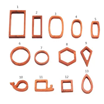 

Handmade Blank Hollow Red Wood Cabochon Frame Round Square Wooden Resin Frame Necklace Pendant Resin Jewelry Making