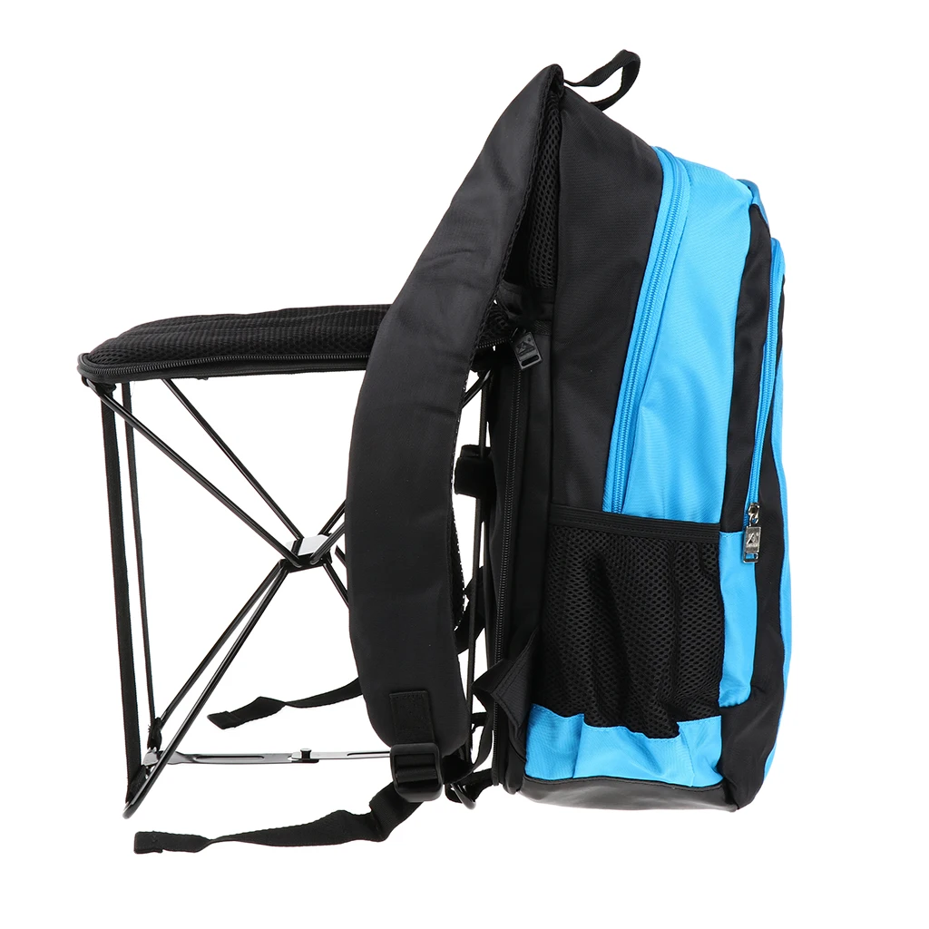47L Lightweight Outdoor Travel Backpack with Back Built-in Folding Chair Travel Rucksack Outdoor Sports Climbing Bag