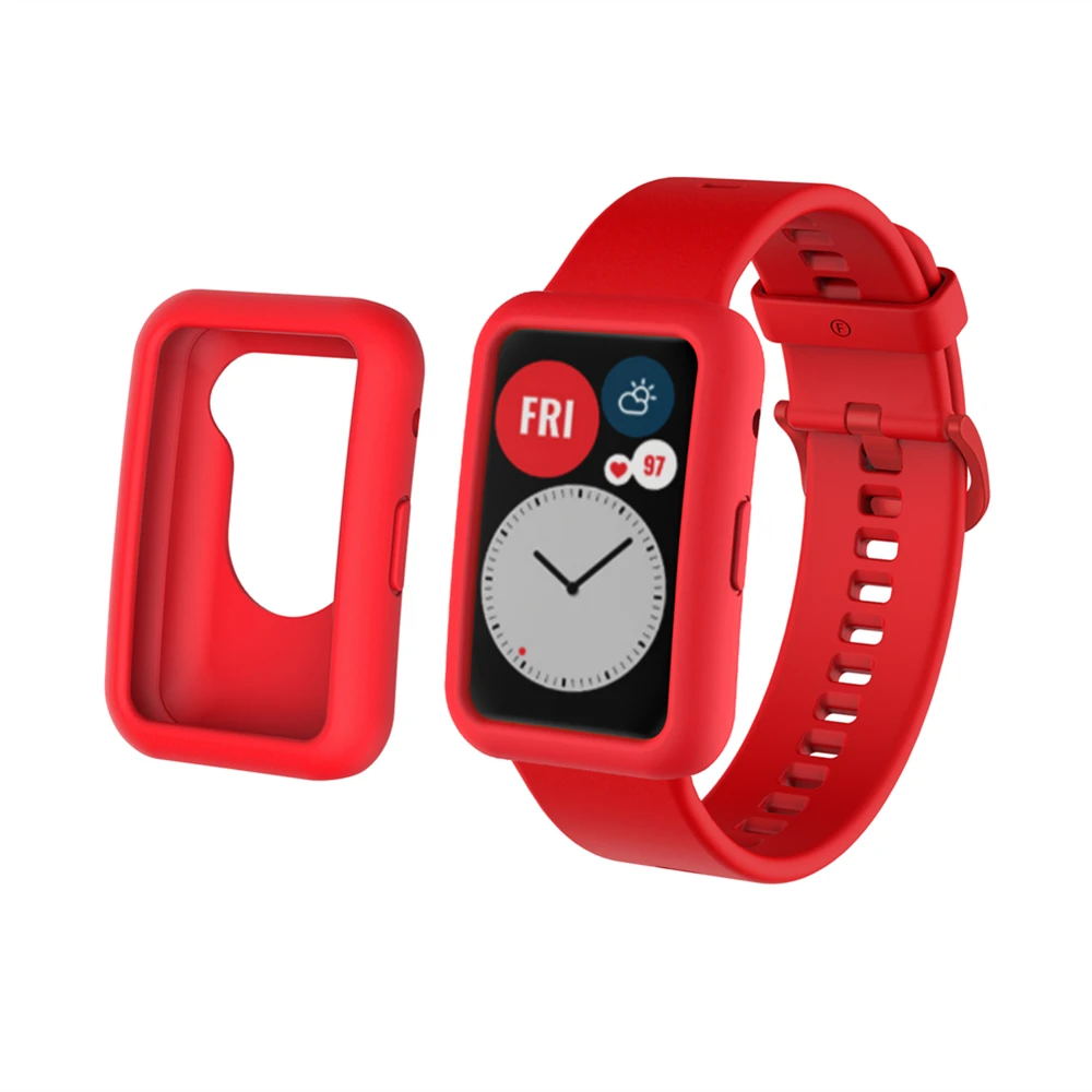 Silicone Band Strap with Case Cover - Protective Replacement Bracelet