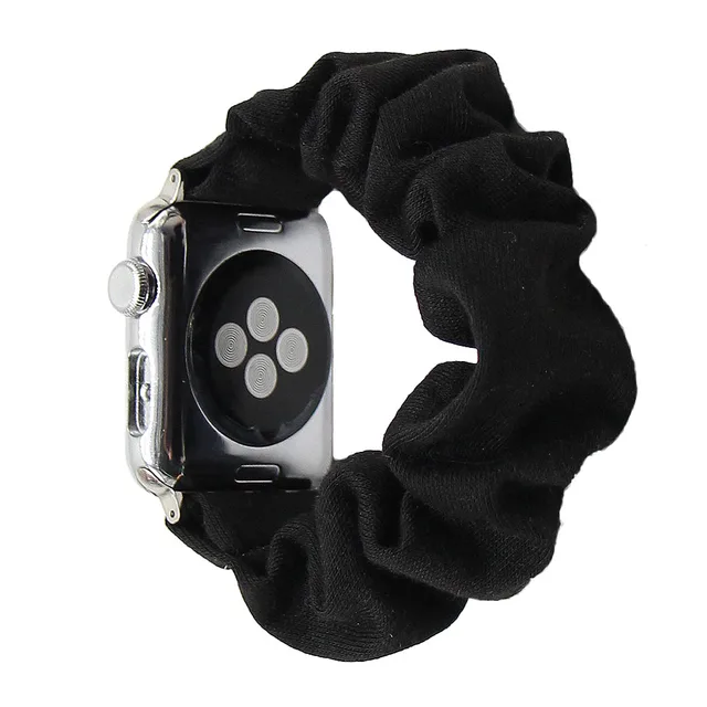 Cotton Elastic Scrunchies Smart Apple Watch Band 5 4 42mm 38mm For Girls Women Cotton Bands 40mm Series 5 4 3 2 1 44mm 40mm SWB 40