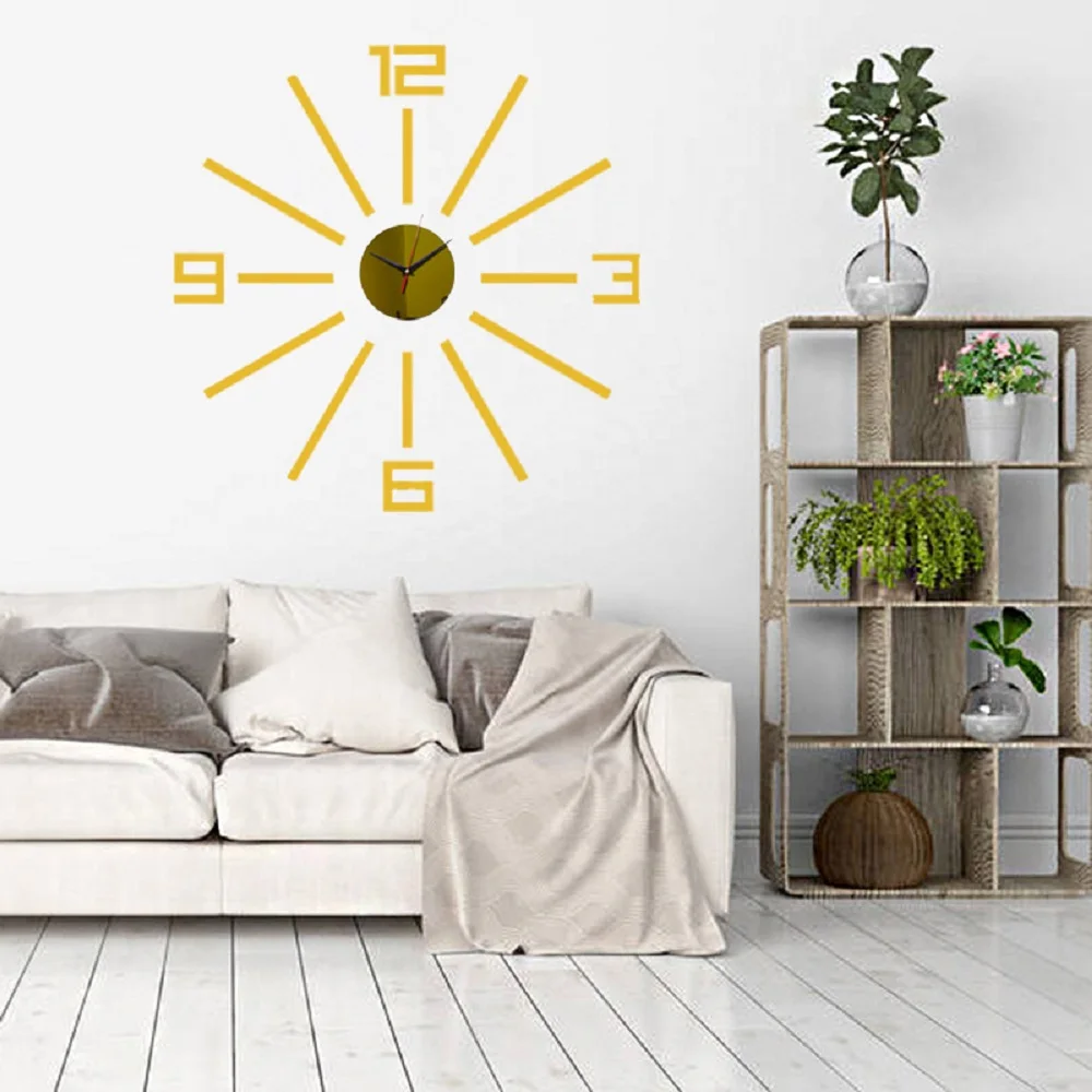 3D Wall Clock Acrylic Mirror Wall Stickers Modern DIY Wall Clocks Home Decor Living Room Quartz Needle reloj de pared 2020 NEW 32