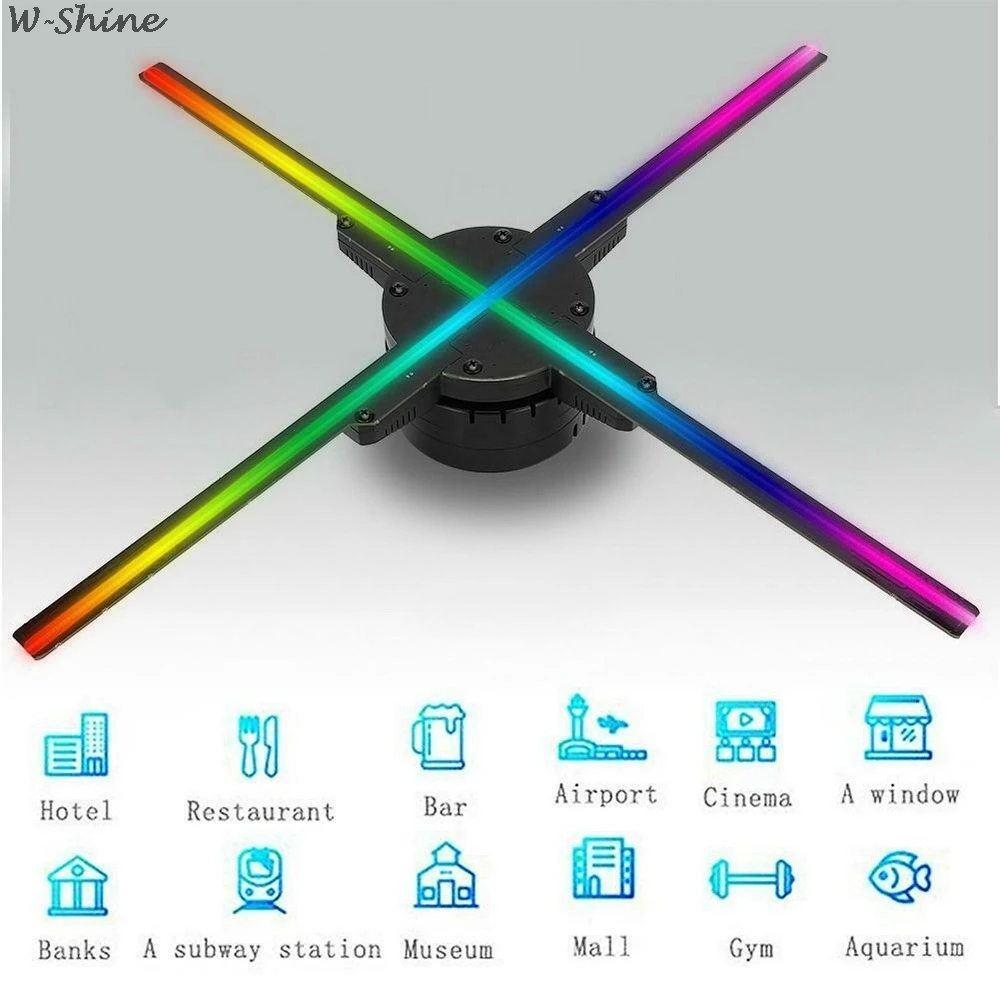 Голографический 3D проектор с Wi Fi 576 светодиодов 55/56 см|Рекламная подсветка| |