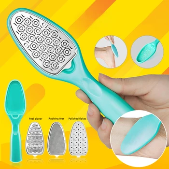 

8 In 1 Portable Removable Pedicure Feet Rasps Callus Scraper Shaver Replaceable Foot File Hard Dead Skin Trimmer Tools