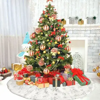 

78-122cm 1pc Gold Silver Plush Christmas Tree Skirts Fur Carpet Merry Christmas Decoration Home Natal Tree Skirts New Year Decor