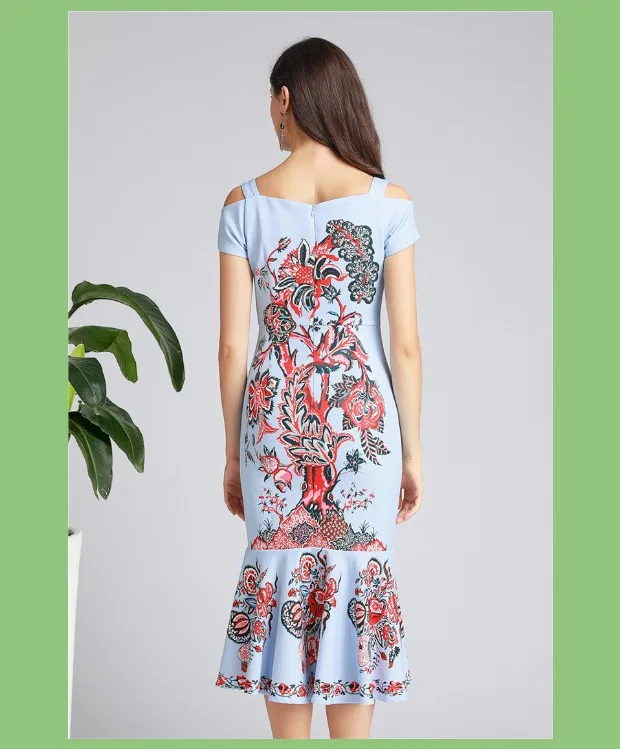 Vestidos verano mujer Алмазный бисер с принтом сексуальные vestidos de festa saia Миди женские платья слинг рыбий хвост облегающее платье