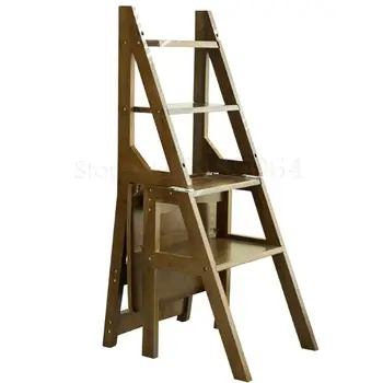 

Thick Creative Ladder Household Folding Multifunctional Herringbone Chair Dual-purpose Indoor Climbing Stair Stool Mobile Climbi