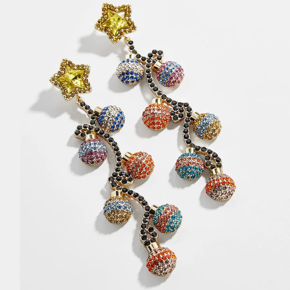 Vedawas серьги-подвески с бантом и прозрачными кристаллами для женщин, рождественские яркие серьги с лампочками, шикарные милые ювелирные изделия