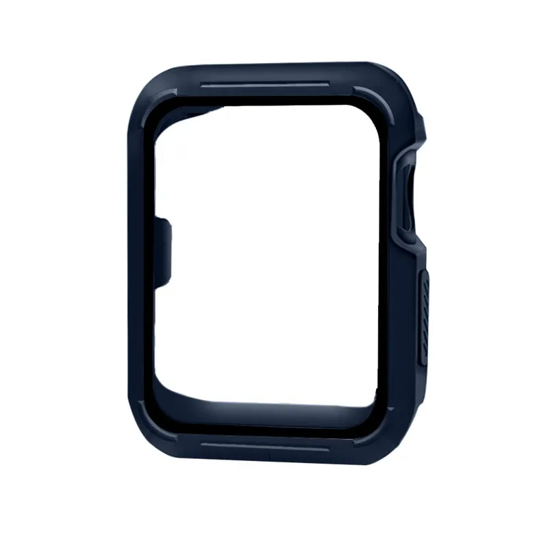 blue black Силиконовый защитный чехол для apple watch 3, ремешок 42 мм, 38 мм, версия для наручных часов iwatch, sreise 3/2/1 группа резиновый чехол для apple watch группа аксессуаров - Цвет: blue black