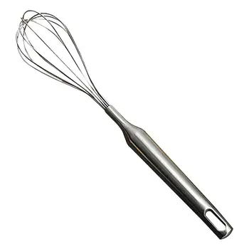 

Stainless Steel Kitchen Gadget Baking Tool Egg Beater Manual Whisk Cream Mixer with Hanging Hole