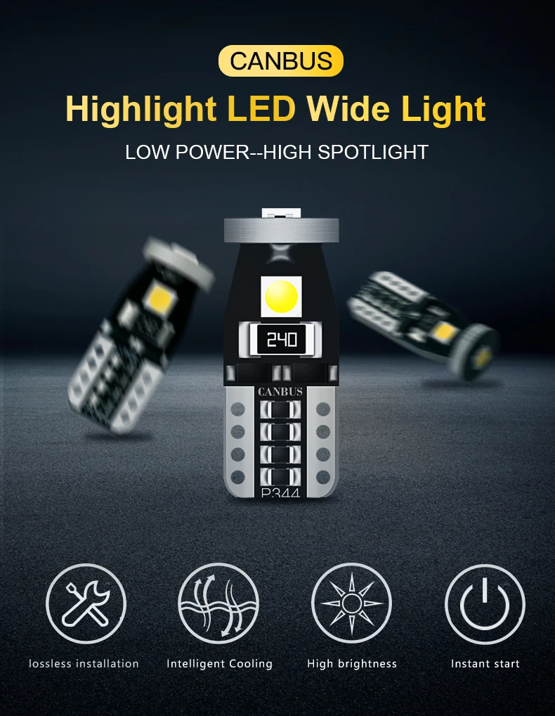 WLJH 10x Canbus без ошибок автомобиля T10 W5W светодиодный 3030SMD лампы купол для чтения номерной знак парковочный зазор Ширина светильник не полярности 12V