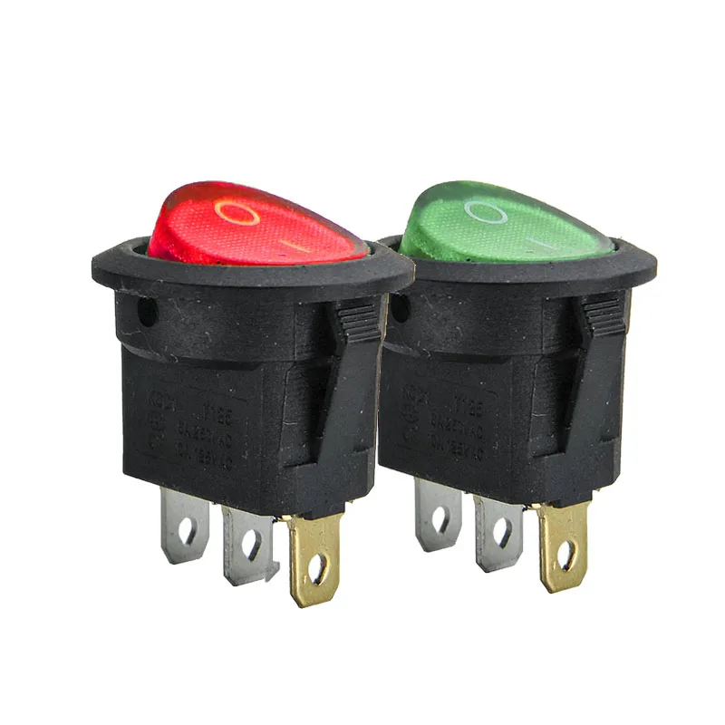 10/20 штук KCD1 светильник 3-pin-код 23 мм SPST 250V 6A Морской Переключатель круглый