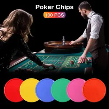 

100PCS Plastic Round Shaped Poker Chips For Club Pub Tablets Board Games Entertainment Teaching Aid Plastic Tablets Gaming Chip