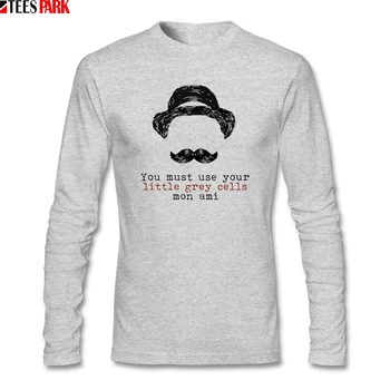 

Agatha Christie Hercule Poirot T-shirt Men's Funny Long Sleeve Custom Plus Size Base T Shirts American T-shirts For Men On Sale