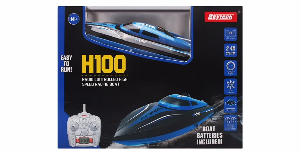 Высокая Скорость RC лодка H100 2,4 ГГц 4 канала 30 км/ч гоночный пульт дистанционного управления лодка с ЖК-экраном в подарок для детей игрушки Детский подарок