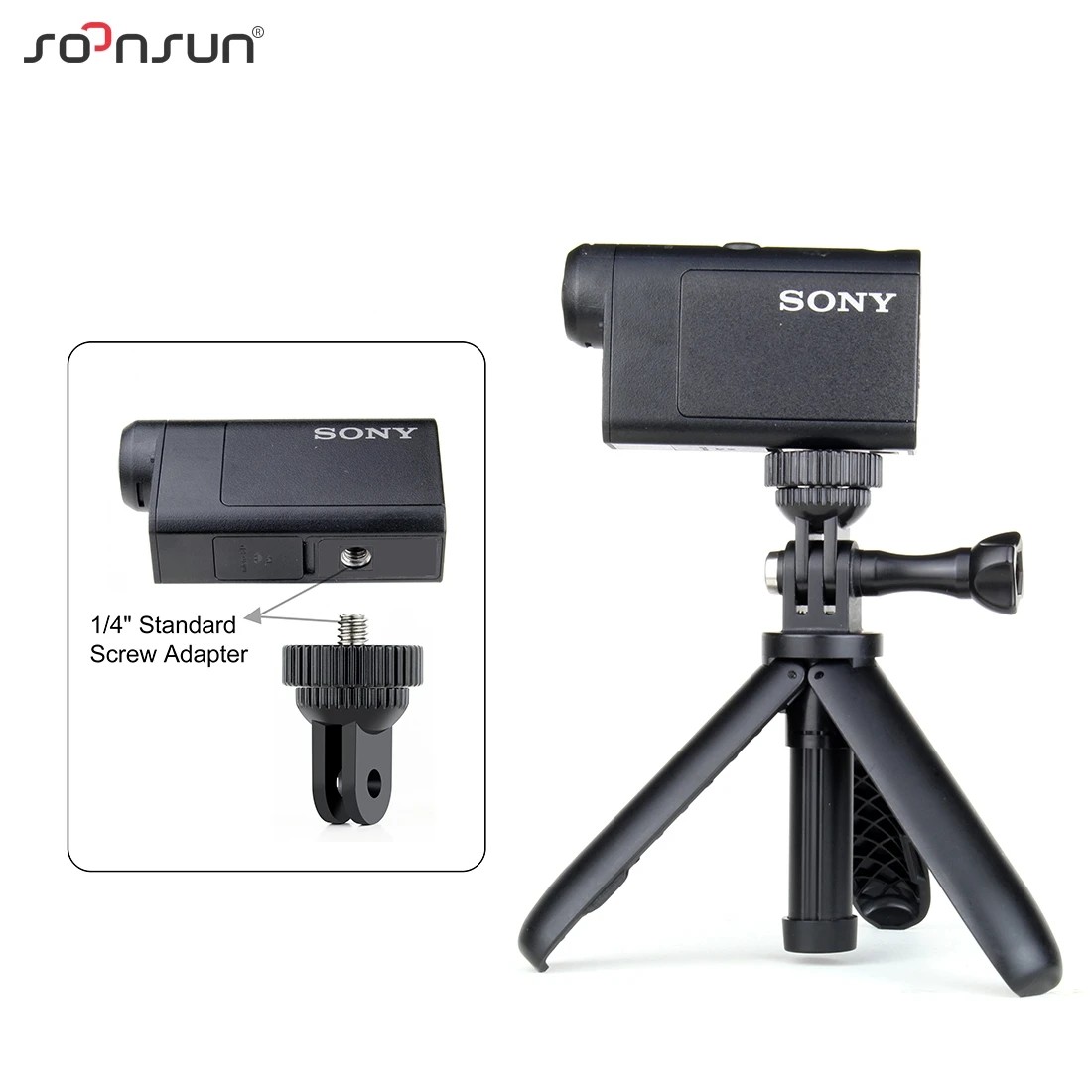Adattatore per treppiede per action camera da 1/4-20