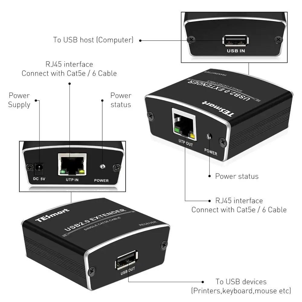 USB удлинитель 100 м USB удлинитель Cat5E/6 RJ45 LAN UTP up to100M/328Ft Ethernet удлинитель с USB2.0 100 м удлинитель поддержка usb-хаб