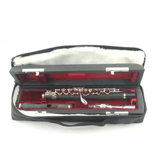 Flauta Piccolo chapada en plata, instrumentos Piccolo con caja de madera, cuerpo de tubería de madera compuesta de Instrumentos musicales de viento