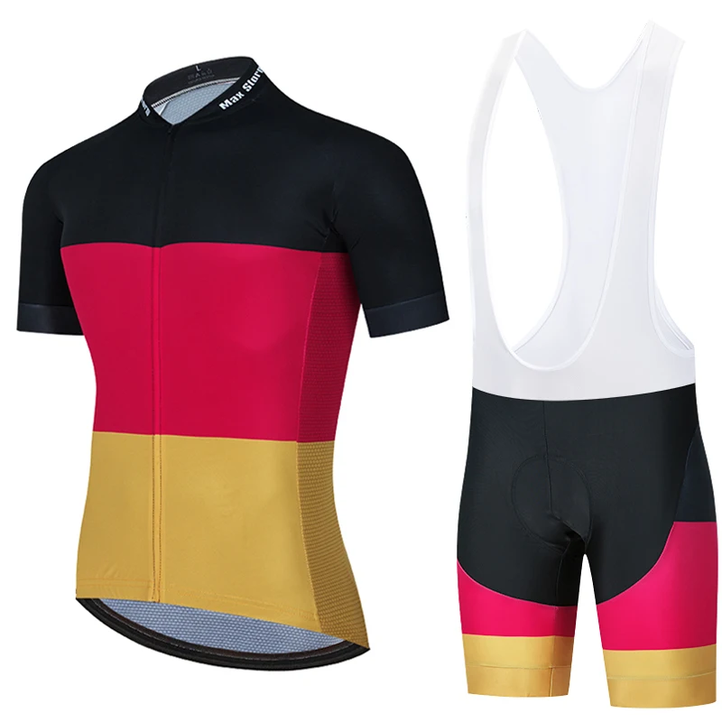 

2021 Black red yellow Team Cycling Jersey Customized Road Mountain Race Top Cycling Clothing max storm bike wear racing clothes