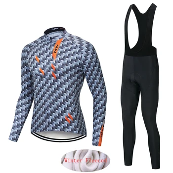 

2019 New Pro Northwave Professional team Men Winter long sleeves Windproof warm Thermal Fleece cycling clothing set Jacket Pants