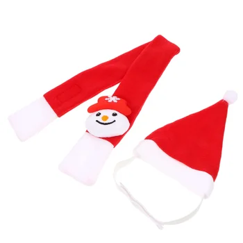 

1 Set Dog Scarf And Santa Claus Hat Christmas Theme Cat Pet Costume Accessory